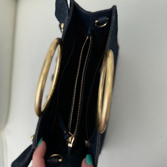 VERY RARE FIND!!! Kate Spade Denim Satchel with Ruffles - Picture 4 of 5